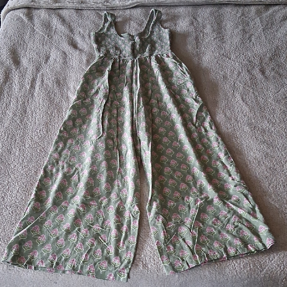 Japna Green and Pink Floral Jumpsuit Romper - Picture 4 of 5